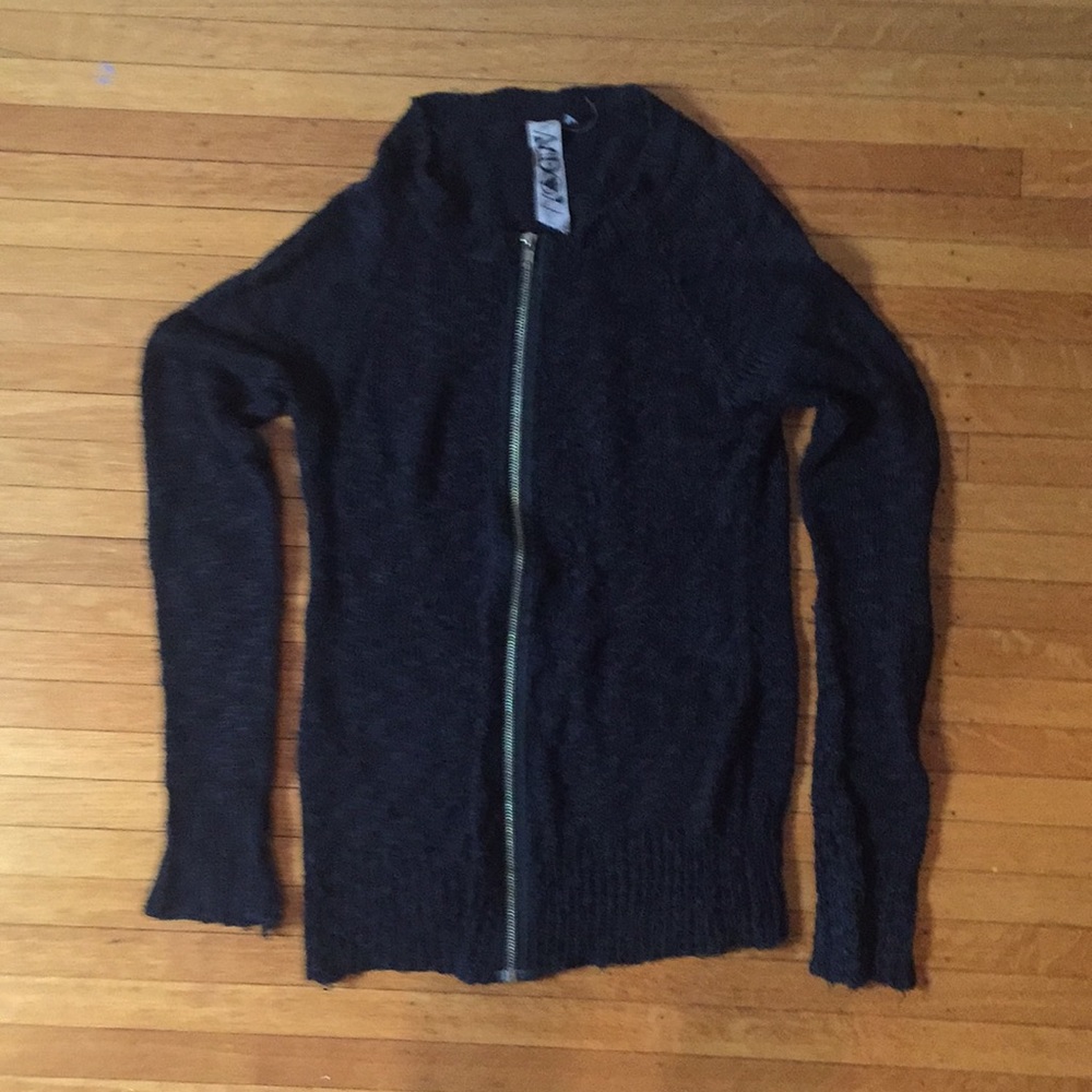 Widow Black Goth Zip Up Sweater